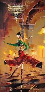 fille de danse Kal Gajoum texturé Peinture à l'huile